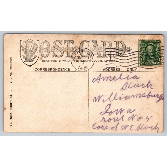 Postcard Minnesota St. Paul Selby Avenue Tunnel Posted 1908 Stamp West Novelty - Picture 2 of 2